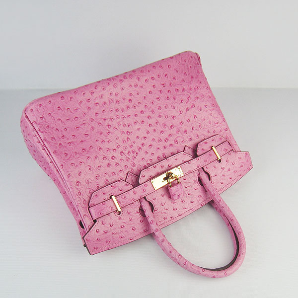 Replica Hermes Birkin 30CM Ostrich Veins Handbag Pink 6088 On Sale